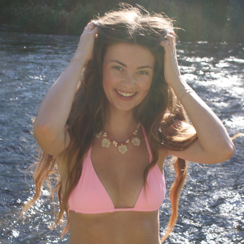 String Bikini Top in Lipstick