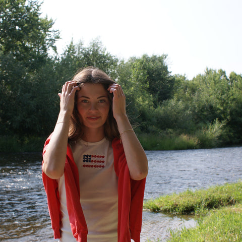 SM Logo American Flag Baby Tee