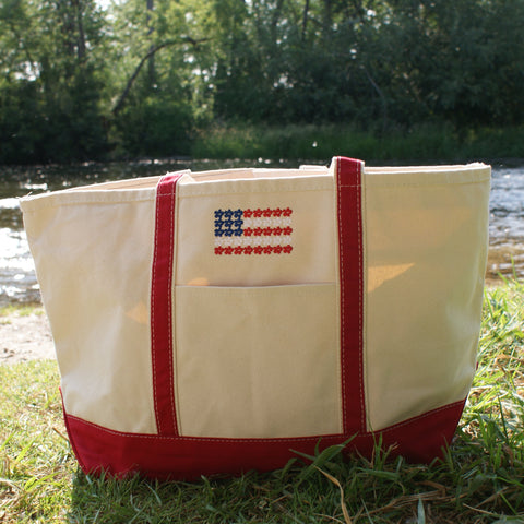 SM Logo American Flag Tote Bag
