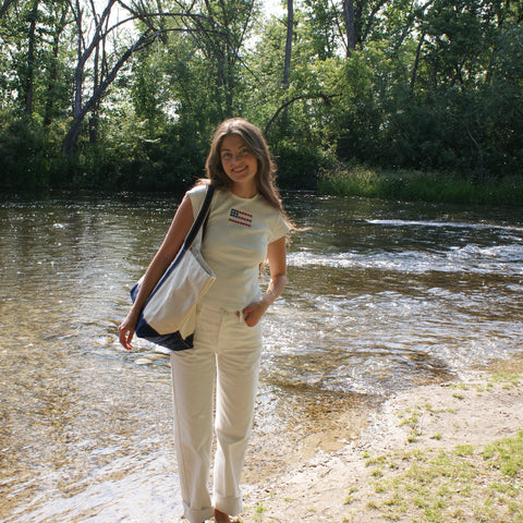SM Logo American Flag Tote Bag