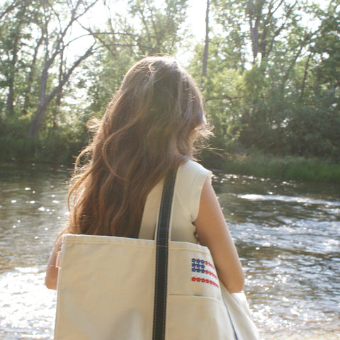 SM Logo American Flag Tote Bag