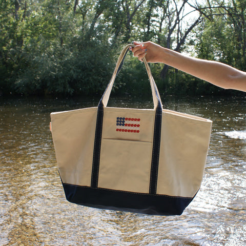 SM Logo American Flag Tote Bag