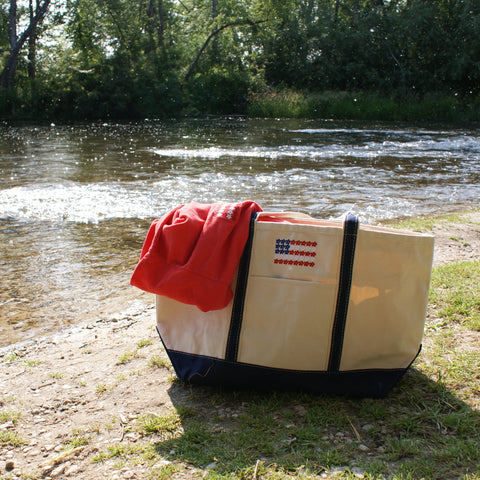 SM Logo American Flag Tote Bag