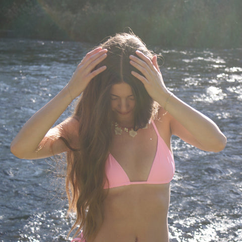 String Bikini Top in Lipstick