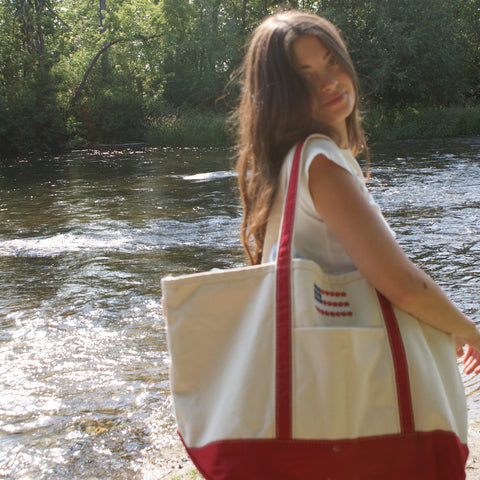 SM Logo American Flag Tote Bag