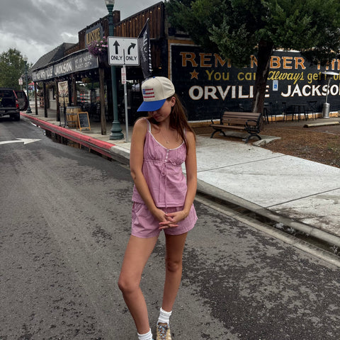 SM Logo American Flag Hat - Blue