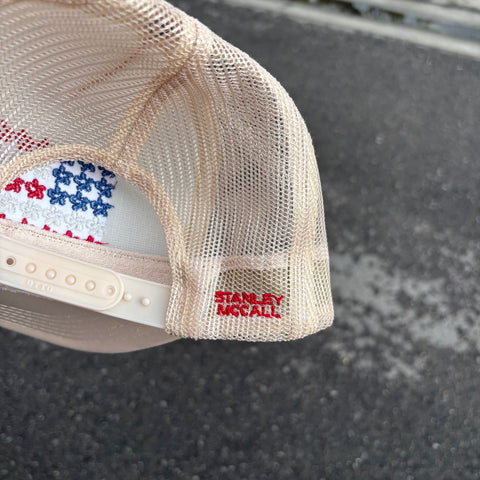 SM Logo American Flag Trucker - Tan