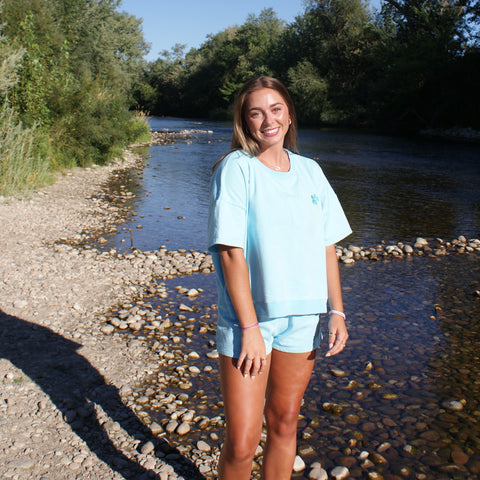 Sweat Tee in Ocean