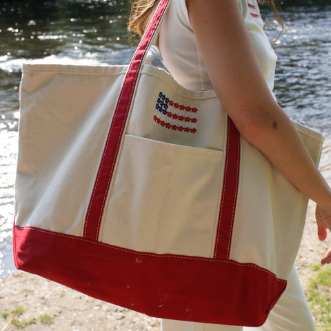 SM Logo American Flag Tote Bag